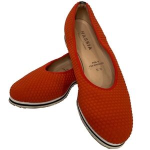 Hassia Piacenza Pisa-G Orange Slip-On Casual Loafer Sneaker White Sole Size 6.5.